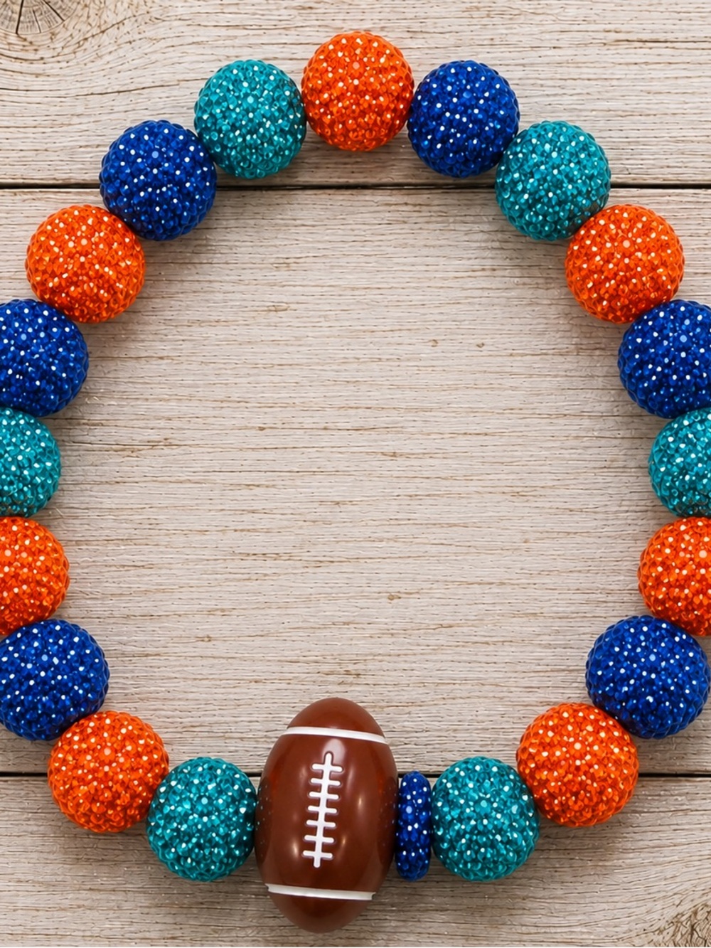 Miami Dolphins Football Rhinestone Stretch Bracelet